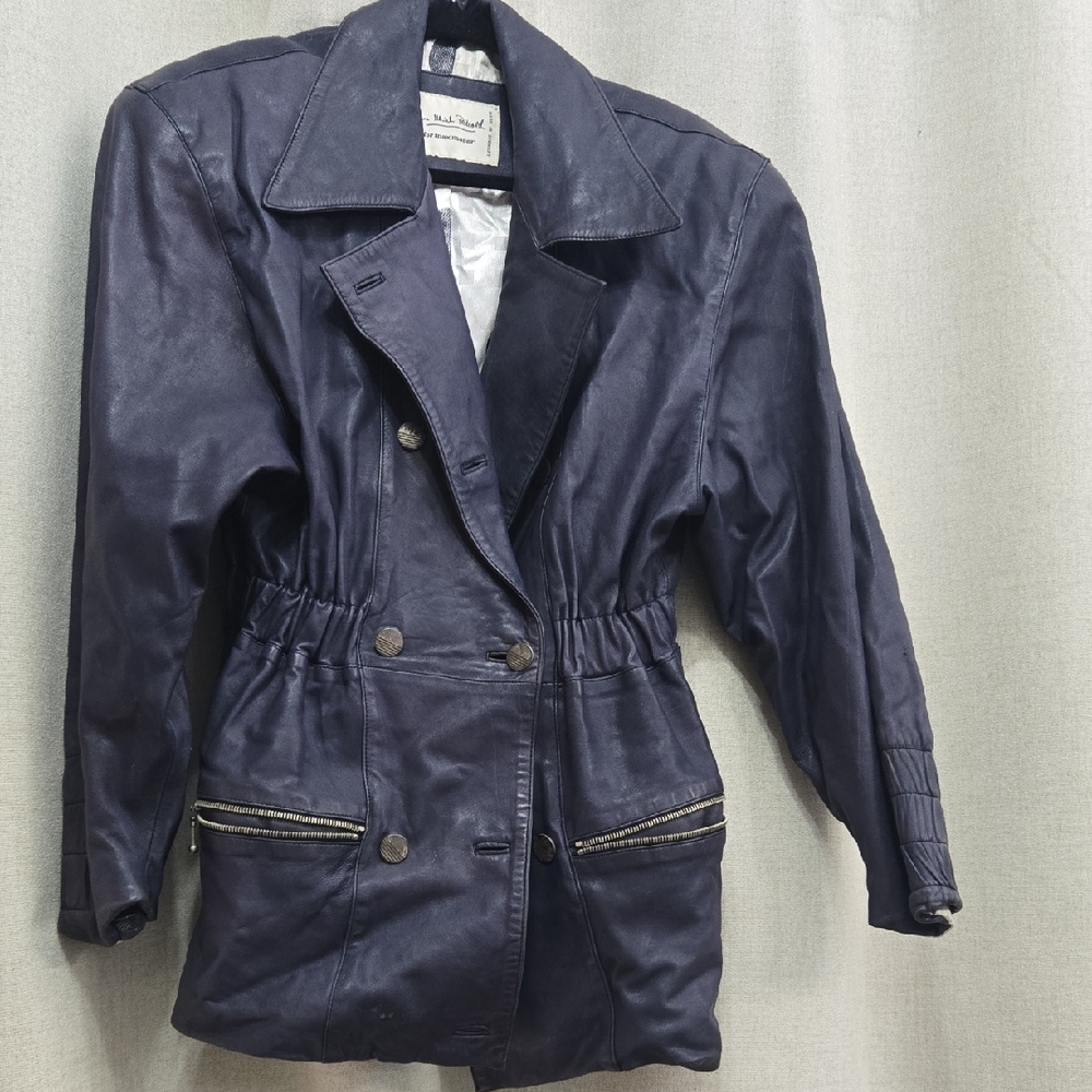 Vintage BMW Max Moser Inspired Elegant Women's Purple Leather Jacket